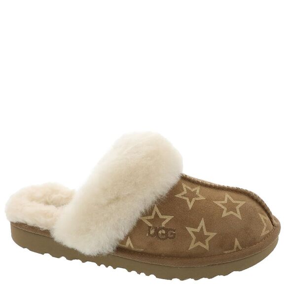 UGG Kids K Cozy Ii Iridescent Stars Slipper Chestnut/Gold Iridescent 3
